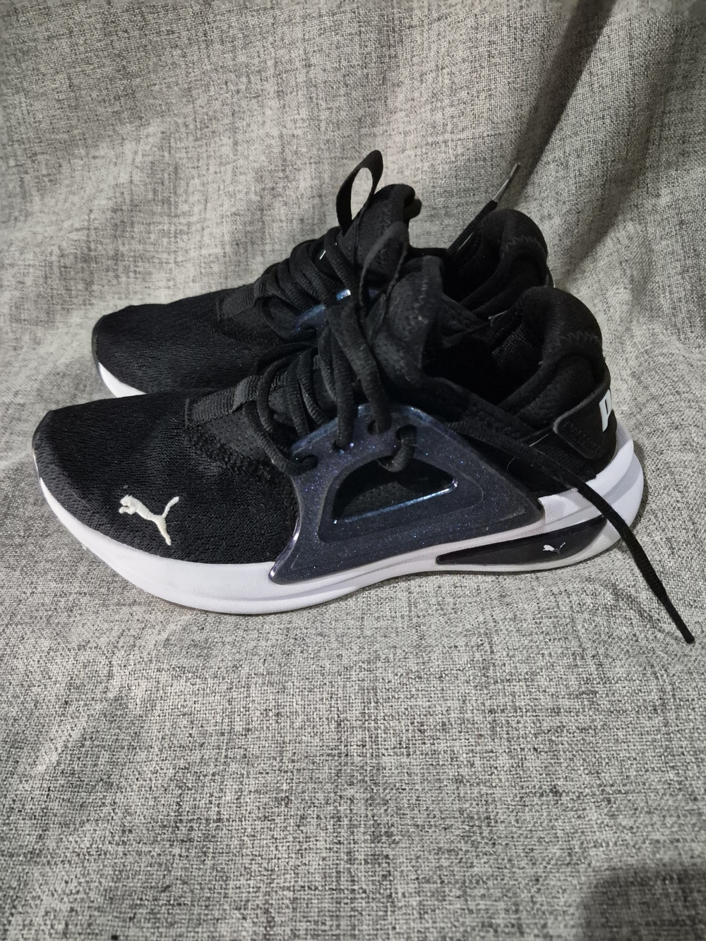 PUMA Black Athletic Sneakers with White Sole